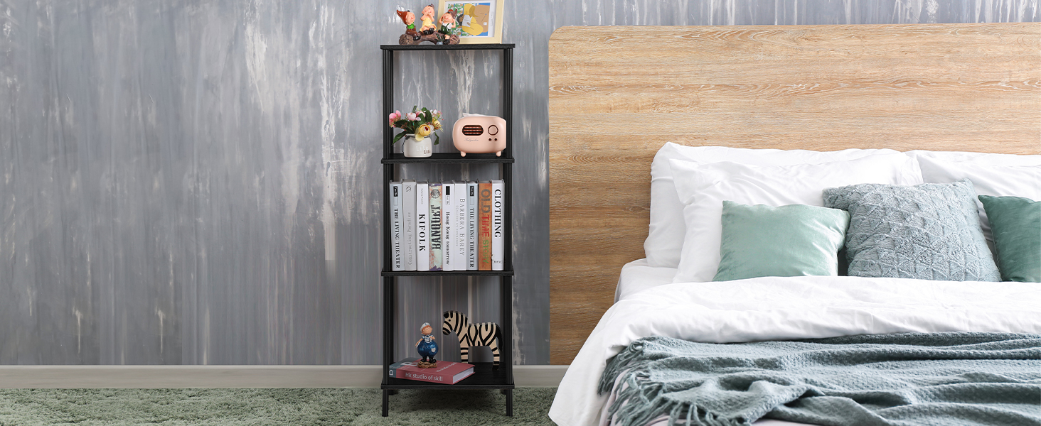 Rustic 2-Tier Display Open Shelf Storage Organizer for Bedroom