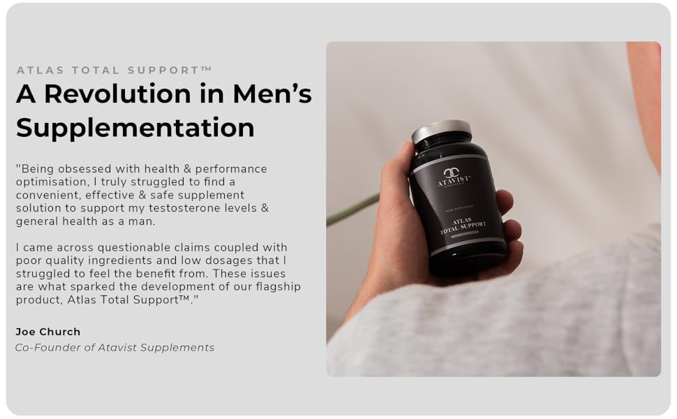 Atlas Total Support Testosterone Booster for Men Testosterone Supplements for Men Test Booster