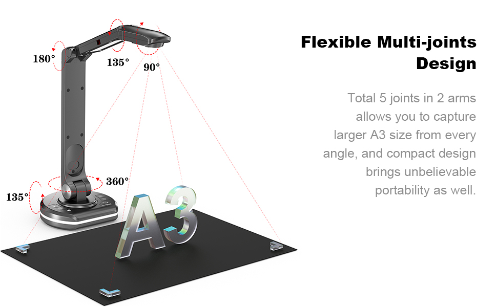 JOYUSING V500s4K 13MP 4K Ultra HD USB Visualiser/Document Camera for