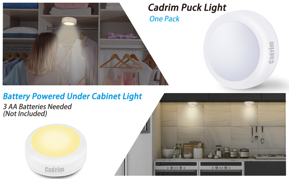 LED Puck Light 1 Pack Wireless LED Under Cabinet Lighting Under Counter Lights for Kitchen
