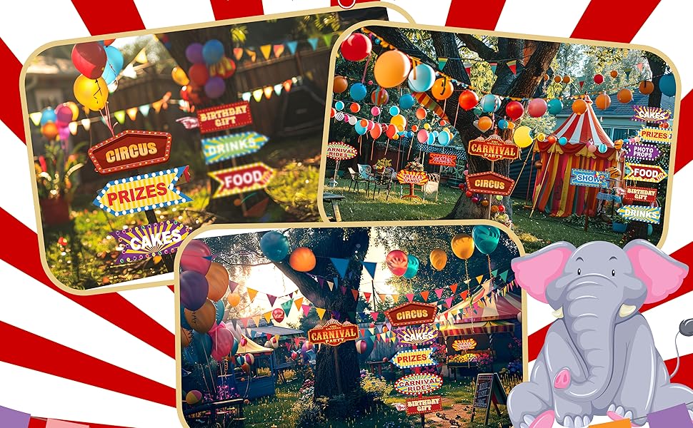 Circus Party Arrows Signs