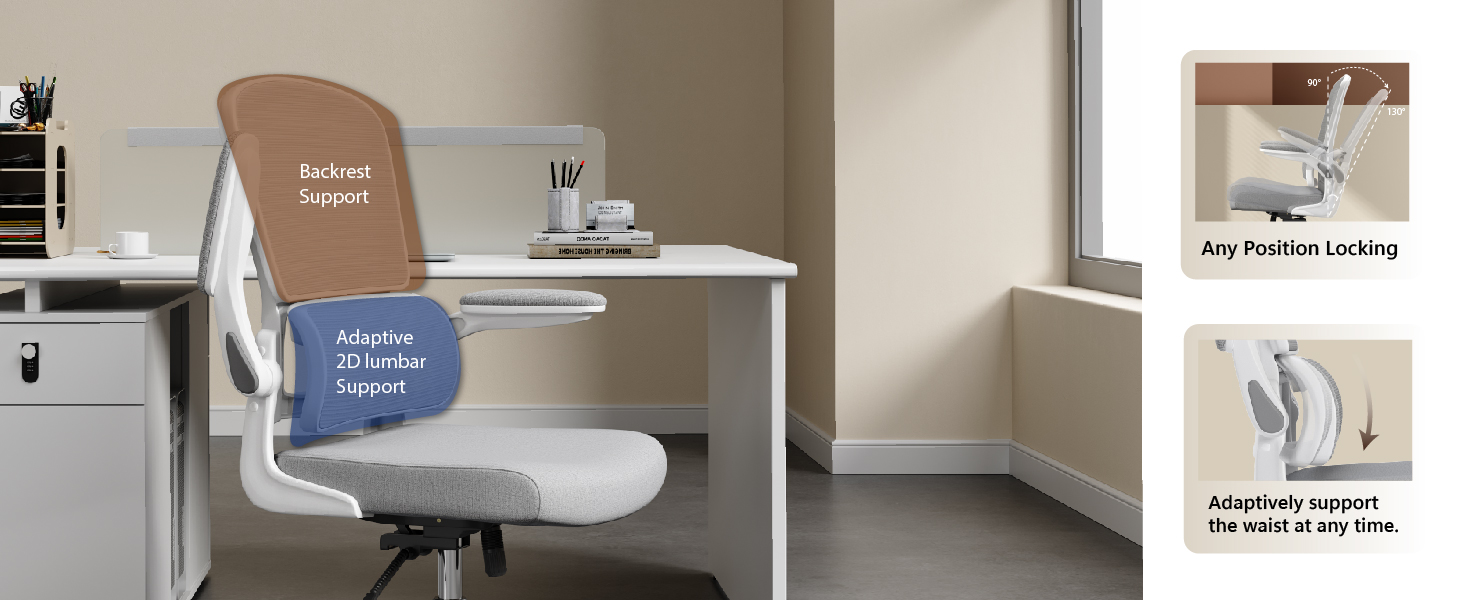 Logicfox Ergonomic Office Chair, Breathable Mesh Chair with