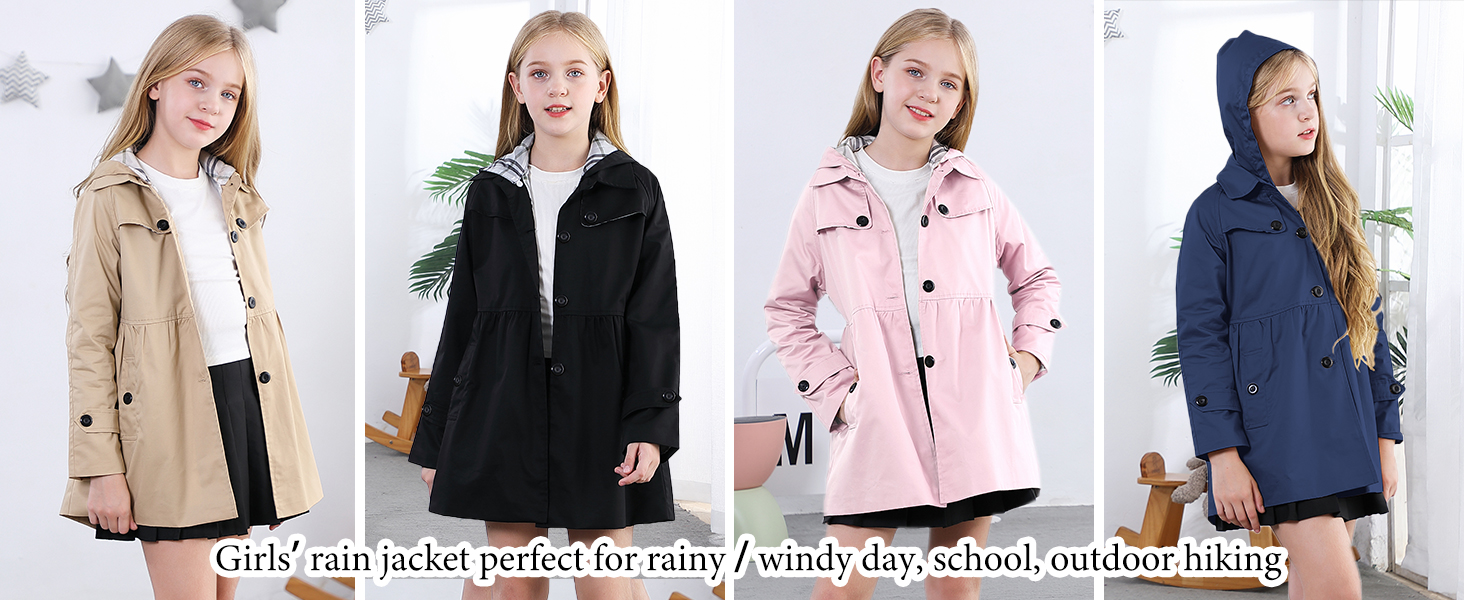 Hooded Raincoats Windbreakers for Kids