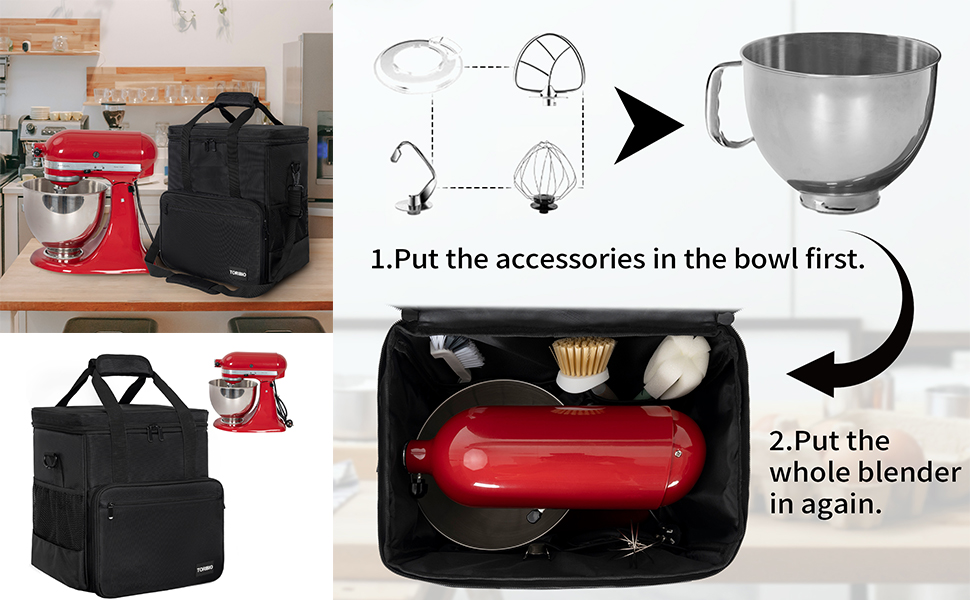 TORIBIO Kitchen Mixer Storage Bag Compatible with 4.5Quart and 5Quart KitchenAid