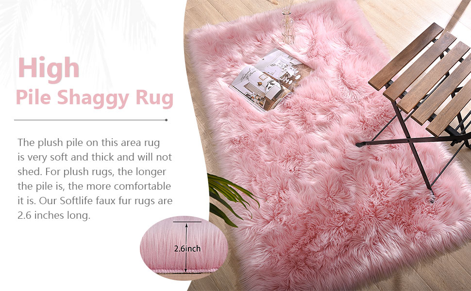 Softlife Fluffy Faux Fur Sheepskin Rugs Luxurious Wool Area