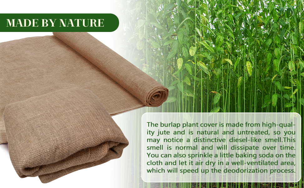 Tottist 30FTx40IN Natrual Burlap Plant Covers Freeze Protection, Burlap Fabric Tree