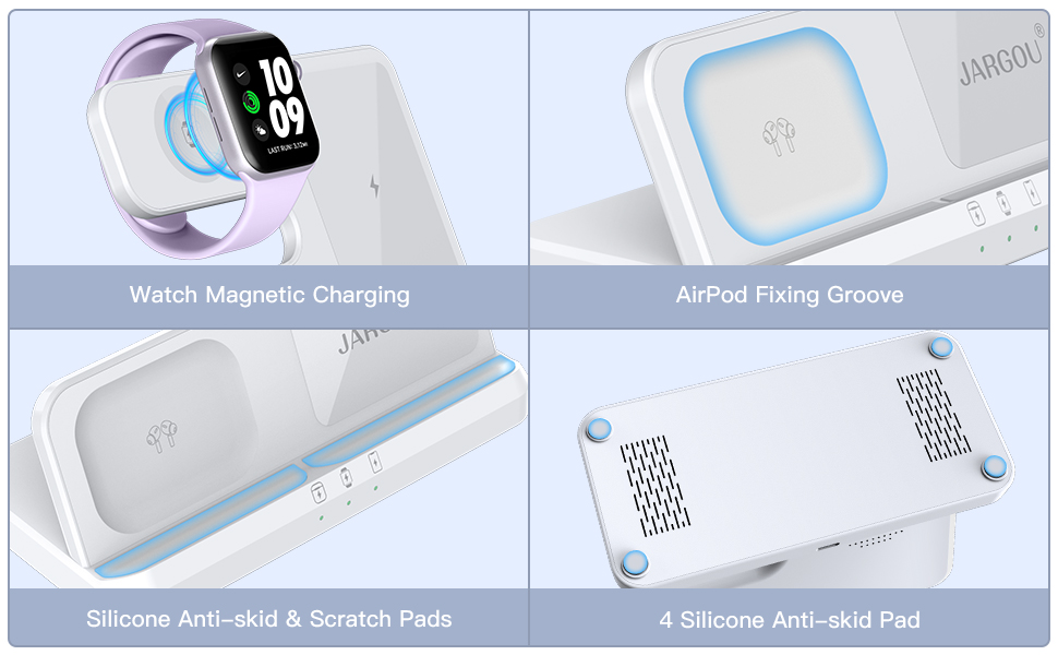 JARGOU 𝟮𝟬𝟮𝟯 𝗡𝗲𝘄 Wireless Charging Station Wireless Charger for iPhone 14 13 12 11