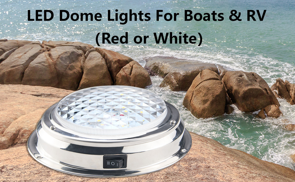 Besramtic Marine Boat Dome Light LED with Switch Stainless