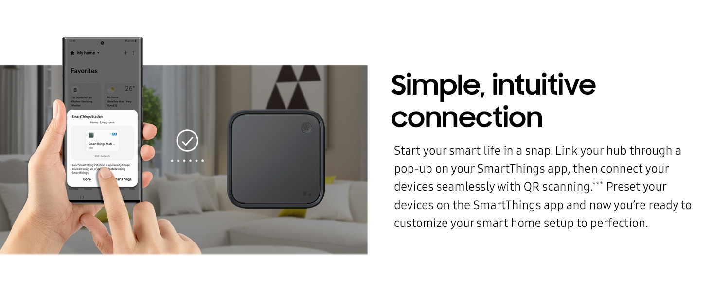 SmartThings App on Phone With SmartThings Station