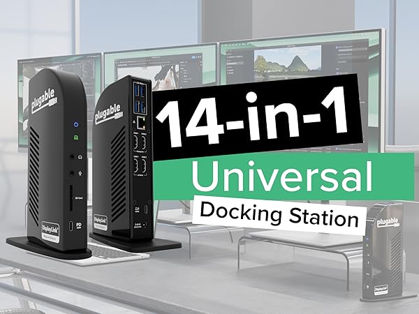 Amazon.com: Plugable 14-in-1 USB C Docking Station | 4X HDMI