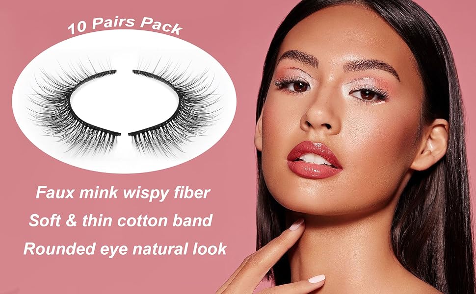 Natural Lashes Fluffy Faux Mink Lashes Natural look Wispy False