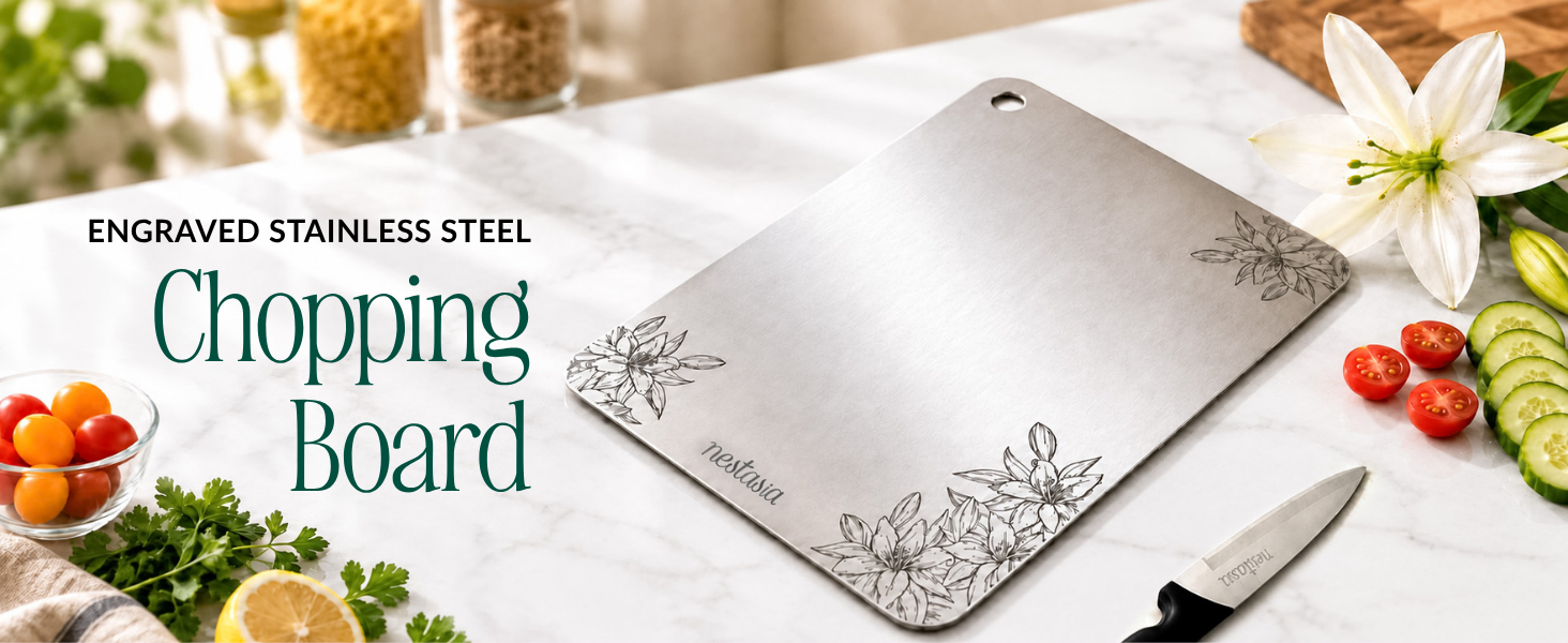 Nestasia Stainless Steel Chopping Board - Bird Motif -15