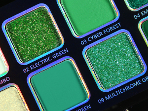 Afflano Multichrome Green Eyeshadow Palette, Matte Shimmery Chrome Green Glitter Eyeshadow