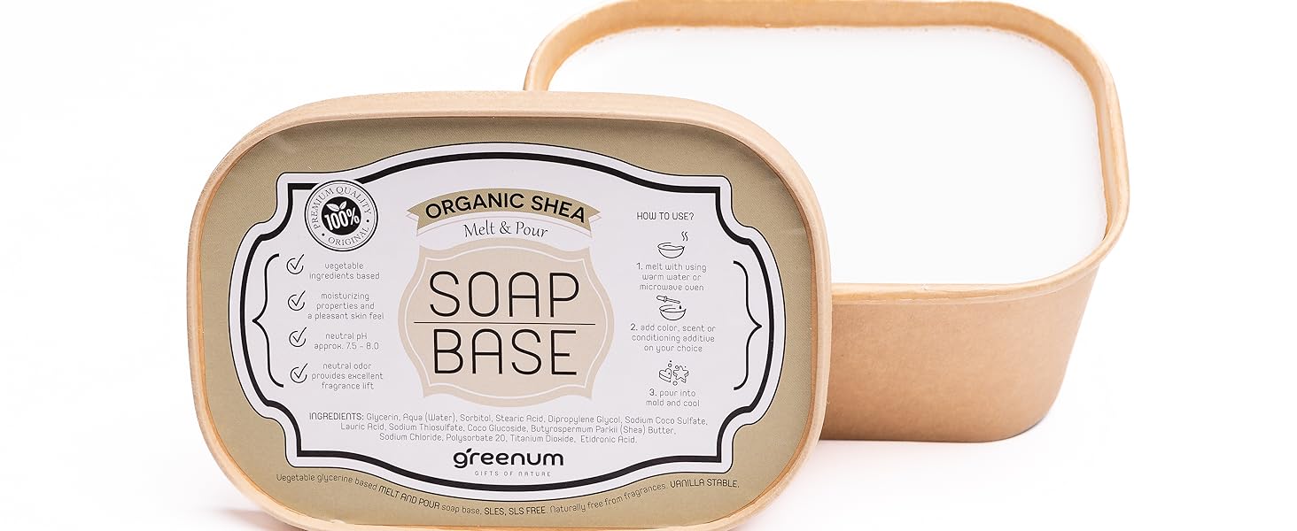BIO Sheabutter Seifenbasis zum Seifengießen, Glycerinseife, Rohseife