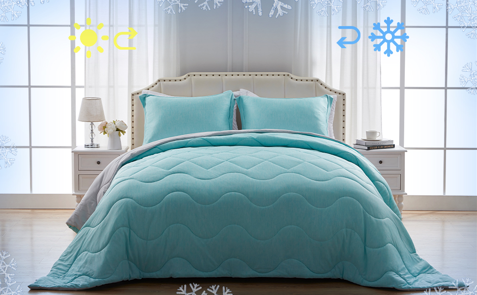 SunStyle Home Warm&Cooling Comforter Set All Season Down