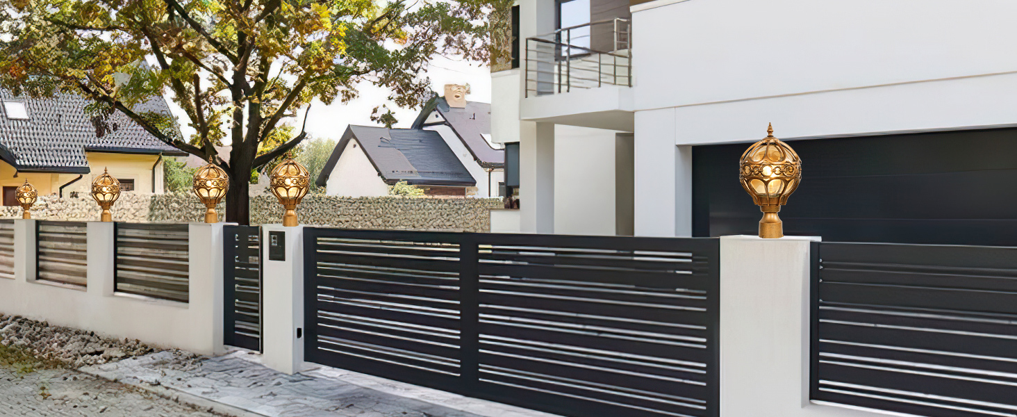 Zanritelit Globe Outdoor Post Light for Lawn Garden Patio, Brass Sphere