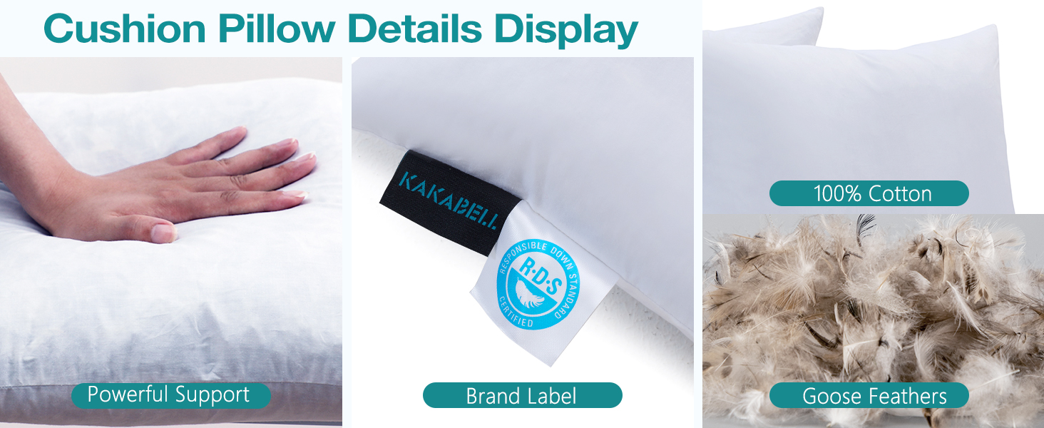 KAKABELL Throw Pillow Inserts Waterproof 24X24 Set of 2