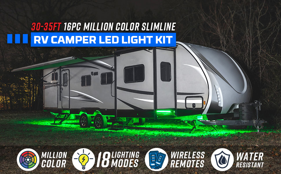 LEDGlow 16pc Million Color Slimline RV Camper LED Underglow