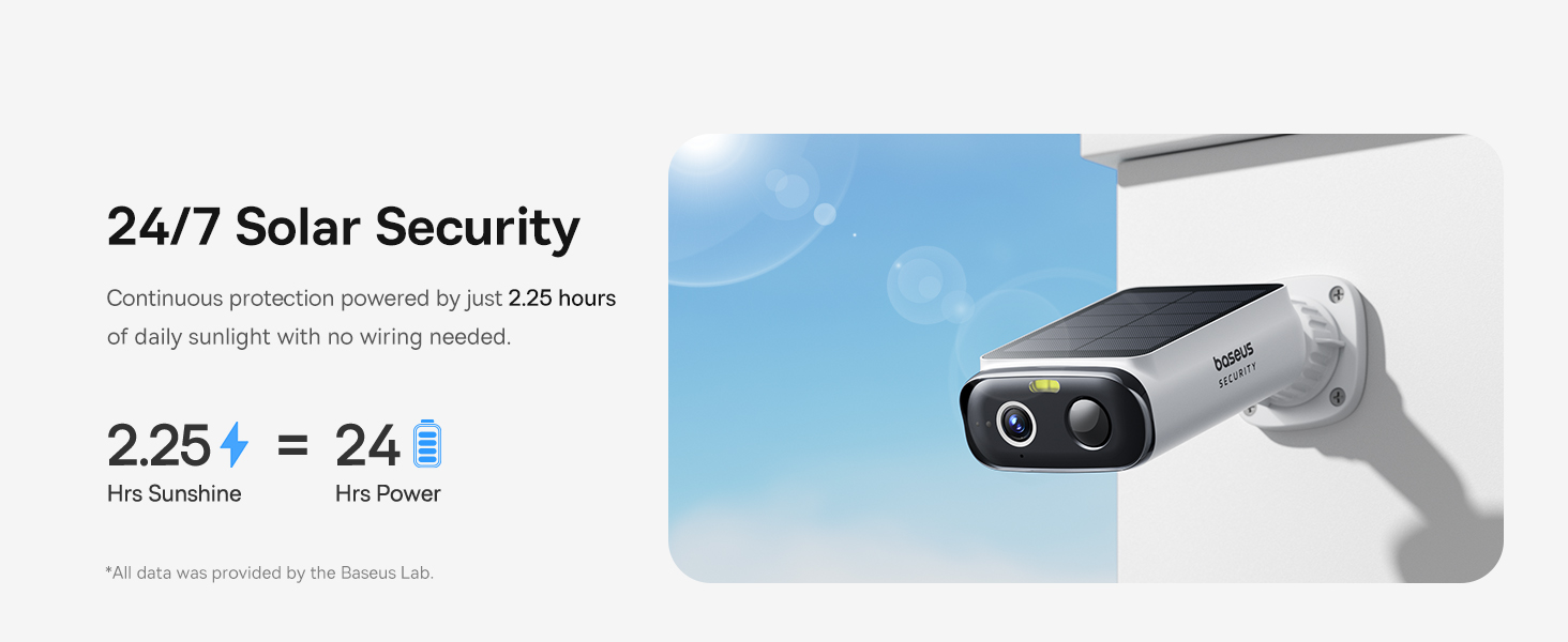 Baseus Solar Security Cameras Wireless Outdoor S1 Lite, 2K QHD Solocam security camera