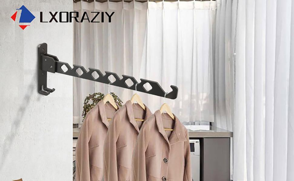 Lxoraziy Wall Mounted Clothes Drying Rack, Solid Aluminum
