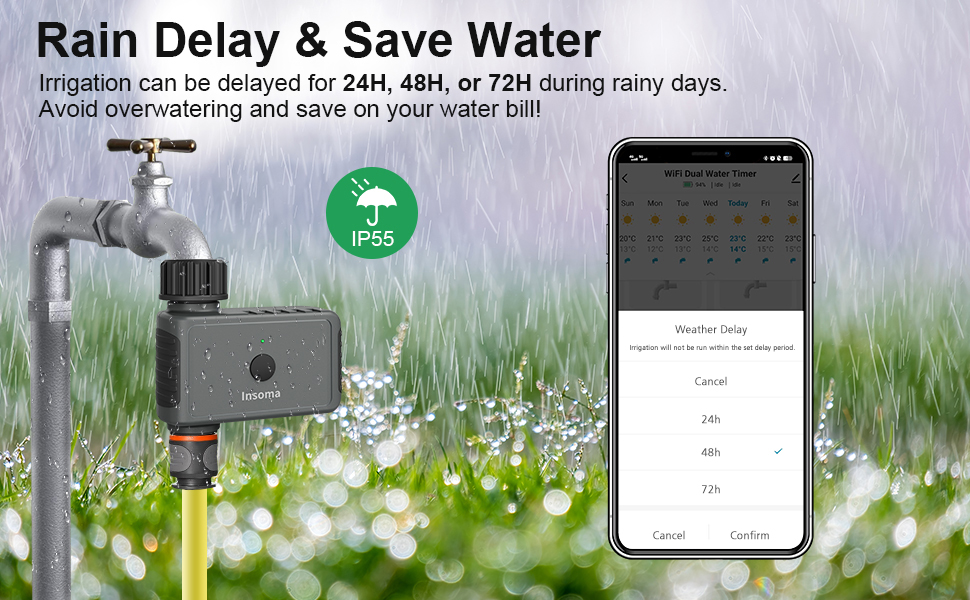 WiFi Sprinkler Timer, WiFi Water Timer for Garden, Irrigation Hose