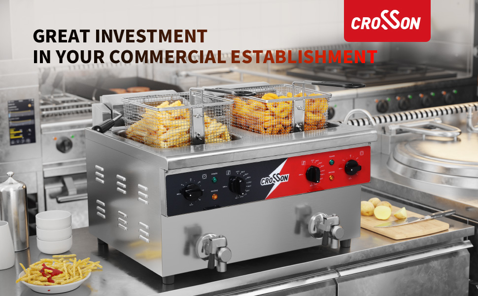 Amazon.com: CROSSON 16L Dual Tank Countertop Electric Deep