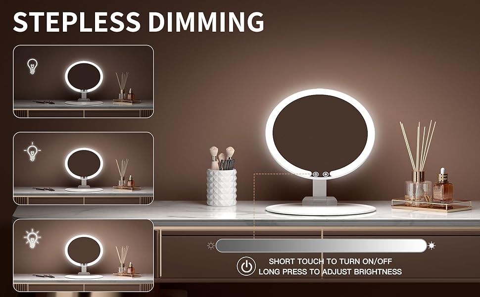 Beautifive LED Travel Lighted Makeup Mirror with Hall Sensor, 3 Colors