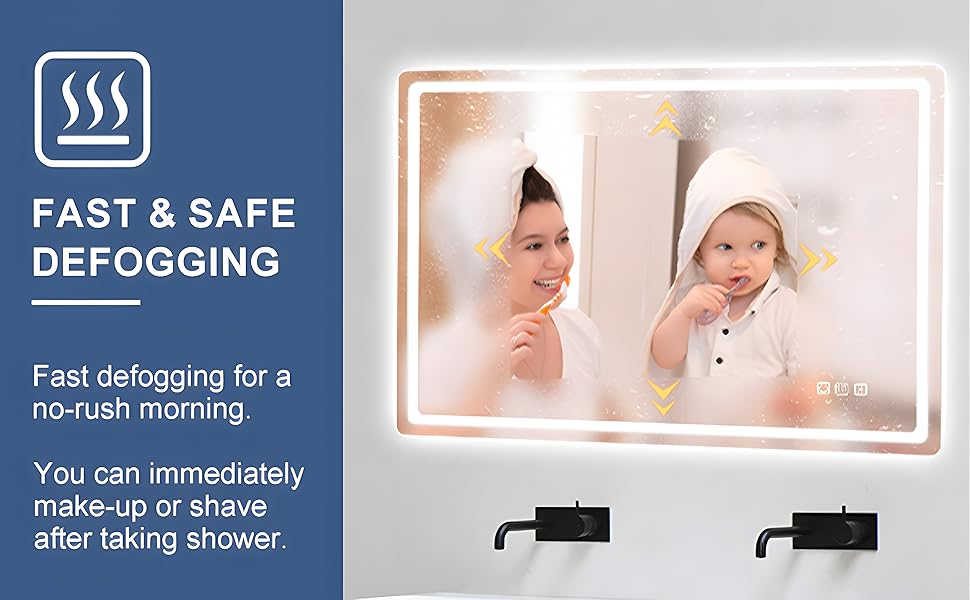 anti fog bathroom mirror