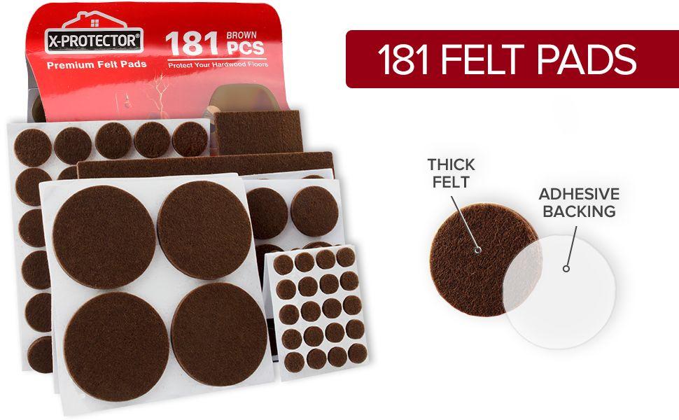 Felt Furniture Pads XPROTECTOR 181 PCS Premium Furniture Pads Felt