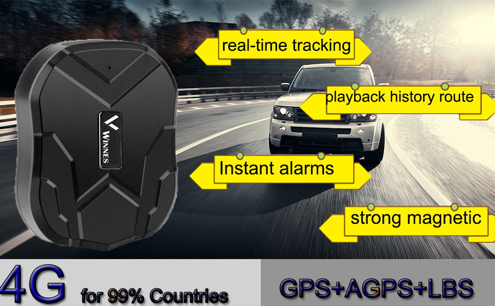 Winnes GPS Tracker Long Battery Life 10000mAh Antitheft Strong