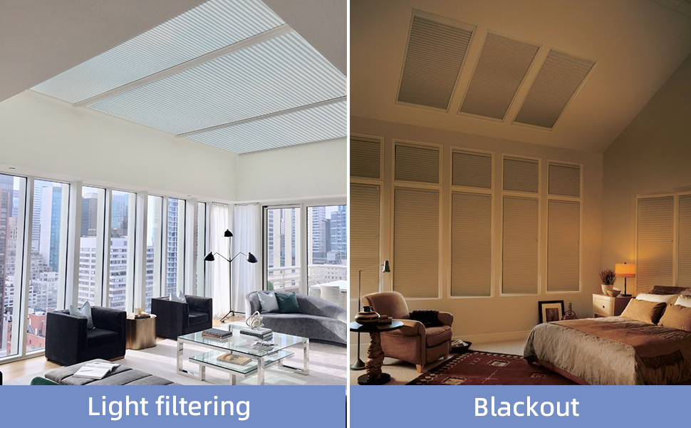 ZSTARR Manual Skylight Shades,Cordless Blinds