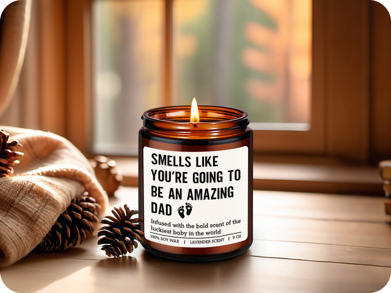 gifts for new dad, gifts for soon to be dad, gender reveal candle, 1st fathers day gifts for new dad