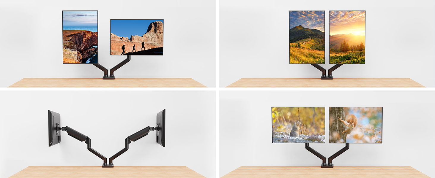 Monitor Halterung 2 Monitore für 32 Zoll Bildschirme Gasdruckfeder 2 Monitorhalterung Monitor Arm 2