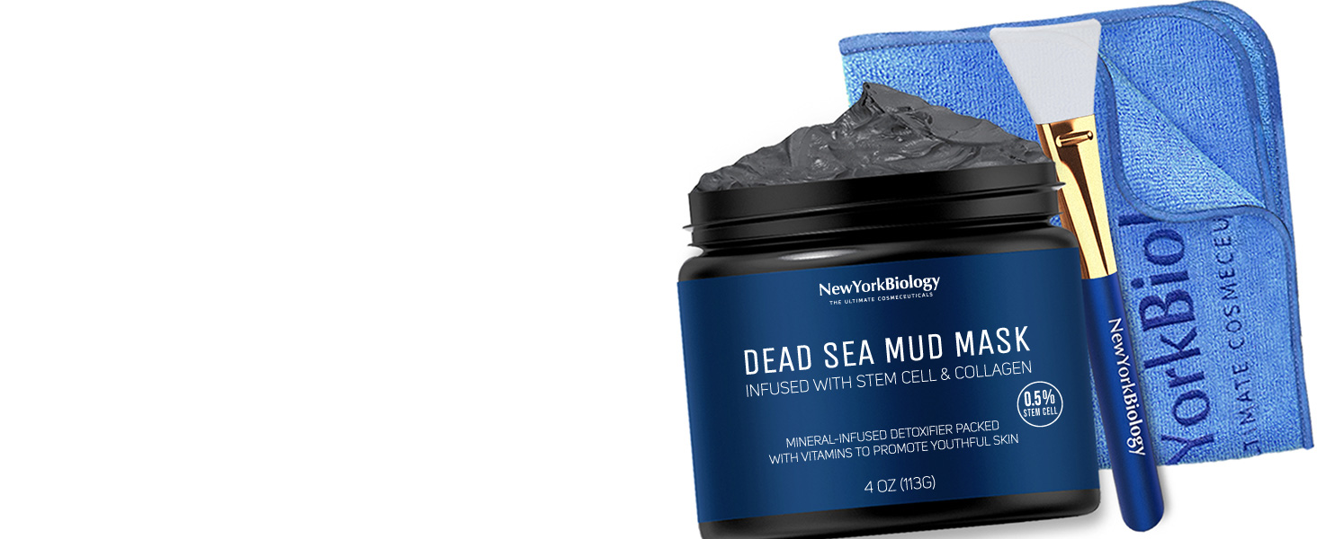 value set of dead sea mud mask + face towel + mask brush applicator