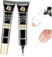 UNA GELLA Lamp-Free Solid Nail Glue Gel Super Strong Semi Nail Glue for Acrylic Nails Press On Na...