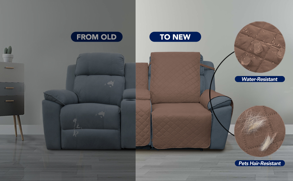 PureFit Water Resistant Reversible Loveseat Recliner Couch