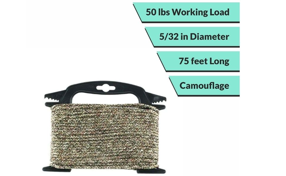 5/32 inch x 75 feet Nylon Camo Paracord Rope Survival