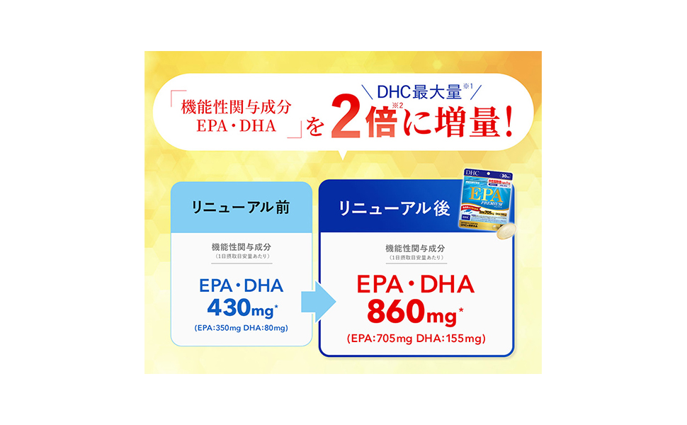 DHC - ●【4袋】DHC EPA プレミアム 30日分×4袋 DHC EPA プレミアム 30日分【機能性表示食品】 公式