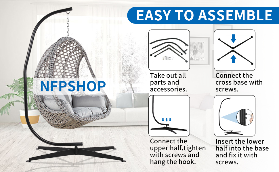 Hammock Chair Stand, HeavyDuty Steel Hammock Stand, Multi