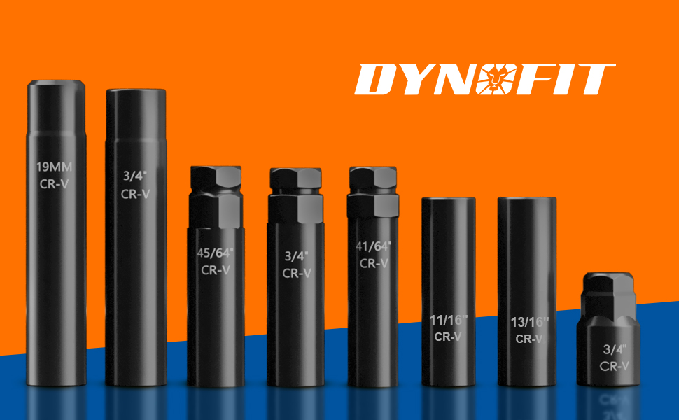 Dynofit 8Pc Spline Lug Nuts Key Kit, Aftermarket Lug Nut Socket Easily Removing