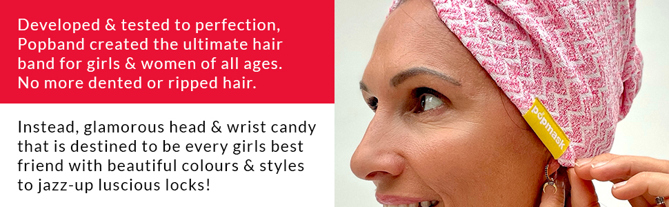 Popband Haarturban, schnelltrocknend, Mikrofaser, Pink