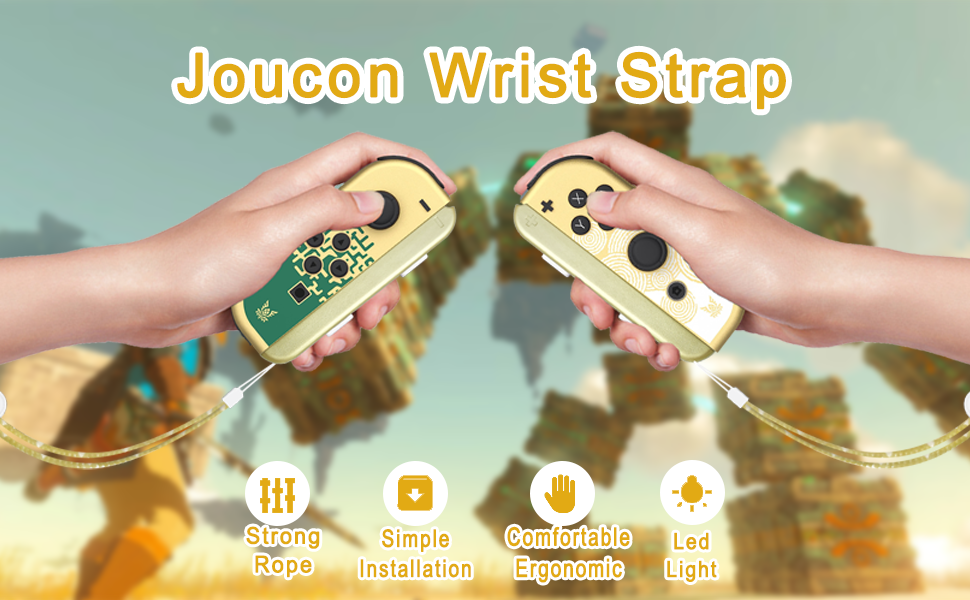 Joycon Strap for Switch Replacement Accessories for Joycon Joy con Wrist Straps 2 Pack(Gold