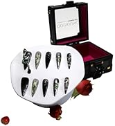 Homemade Nails, Green Nails Press Ons, 3D Press On Nails, Press On Nails For Women, Medium Length...