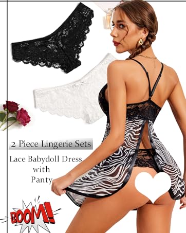 Avidlove Women Lace Lingerie Sexy Babydoll V Neck Nightwear Sexy Chemise Nightie