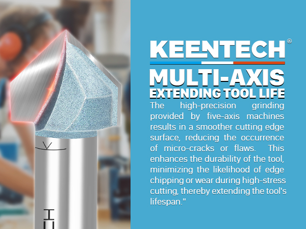 かの者 Ultra-Clean Cutting 90 Degree V-Bit for CNC Routers, 1/4