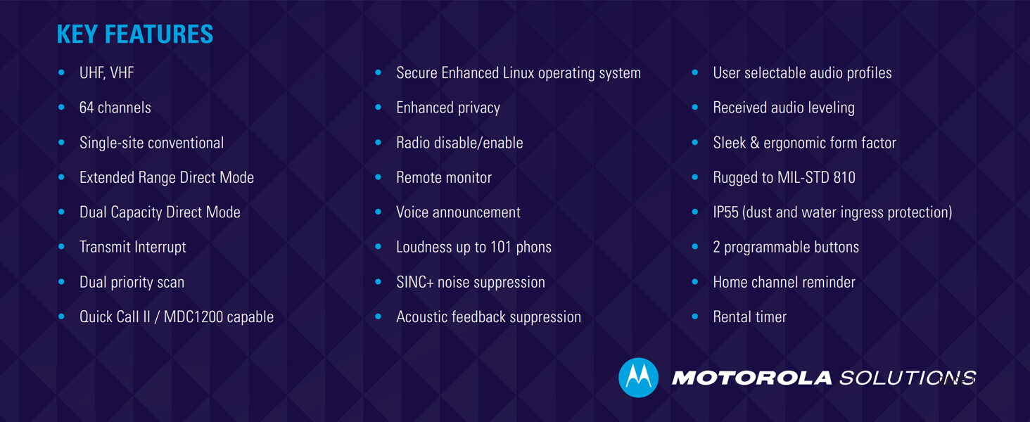 Motorola Solutions R2 Portable Two-Way Radio No Keypad Digital VHF 136-174MHz 7 R2 radio data sheet