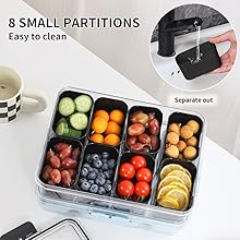 Portable Divided Snackle Box Charcuterie Container Black Beach Travel