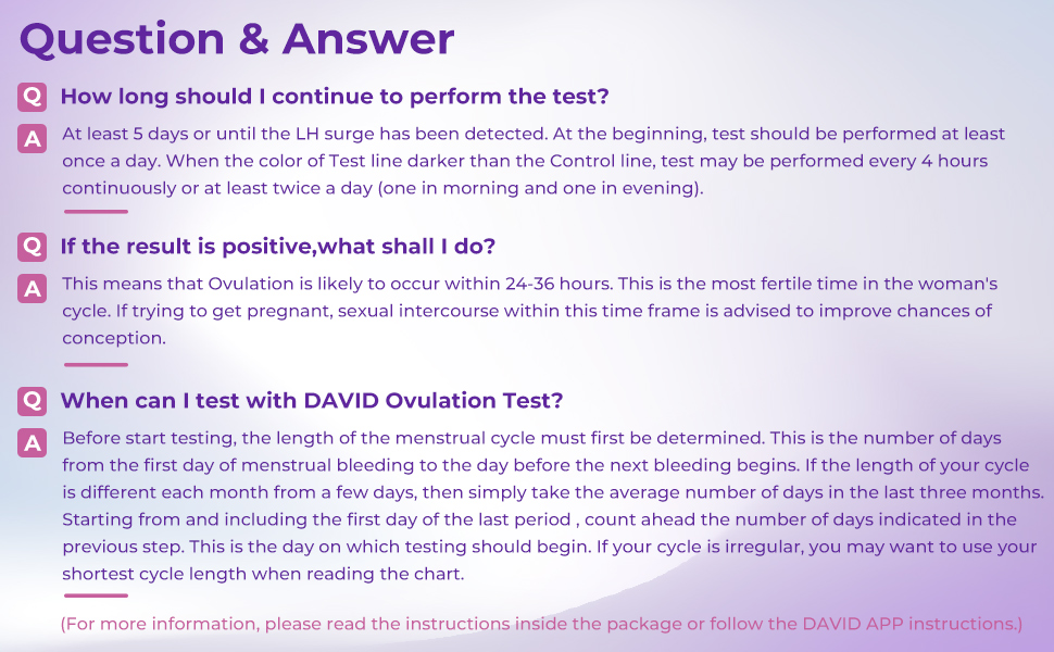 DAVID Ovulation Test Strips and Pregnancy Test Kit 40