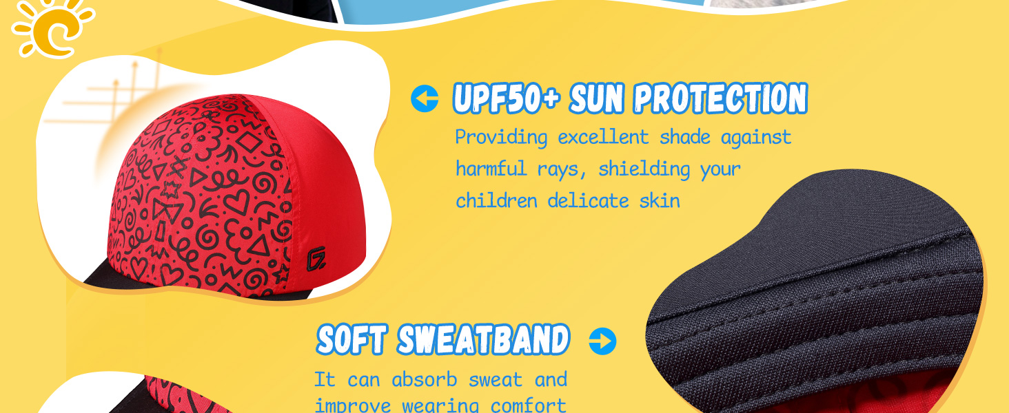 Soft fabric of toddler baseball hat for boys and girls, upf50+ sun protection baby sun cap for kids