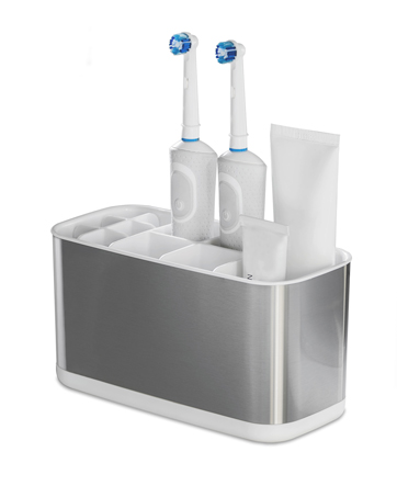 Stainless steel toothbrush holder